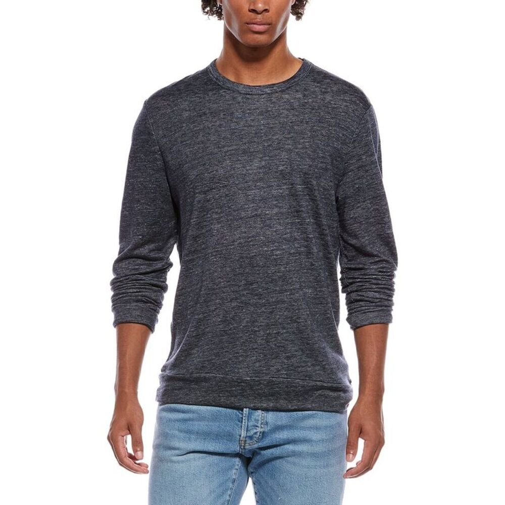 Onia Mens  Terry Linen-Blend Crewneck Sweatshirt, Navy